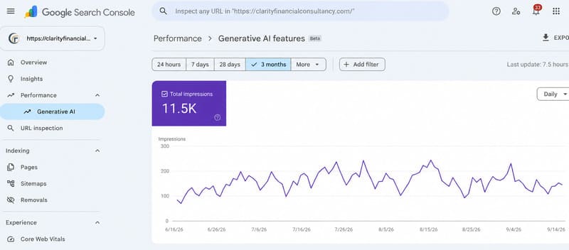 Google AI visibility for Clarity Financial Consultancy